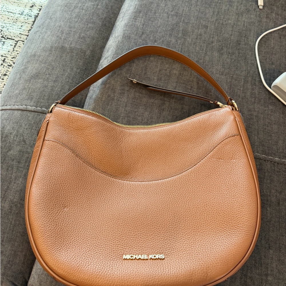 Michael Kors Brown Leather Hobo Bag